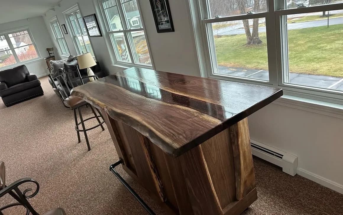 Custom bar top with ocean epoxy