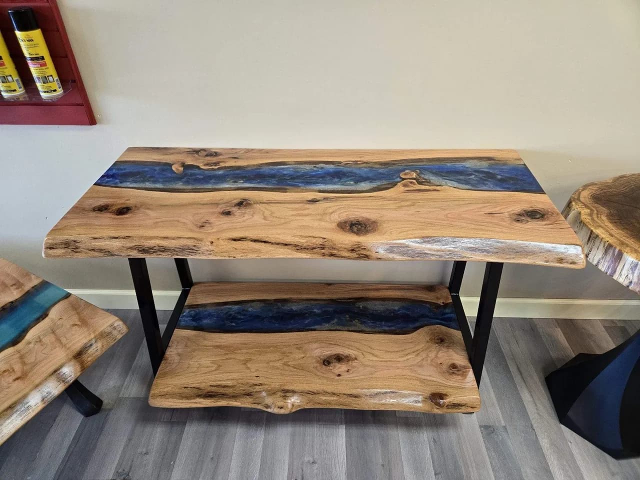 Custom live edge console table