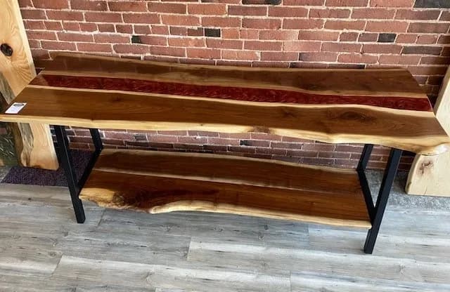 Entryway console table in walnut