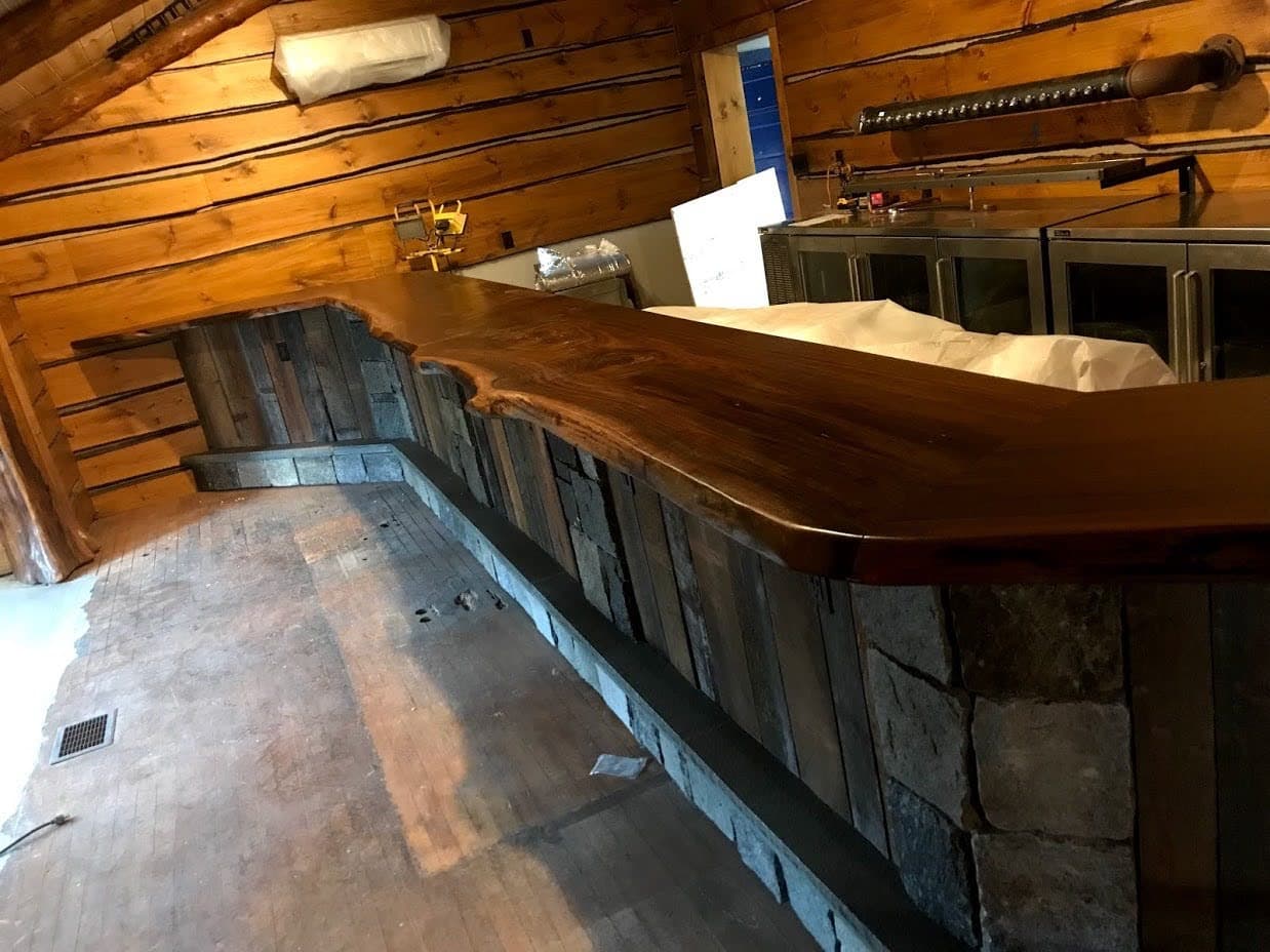 Handcrafted wood countertop