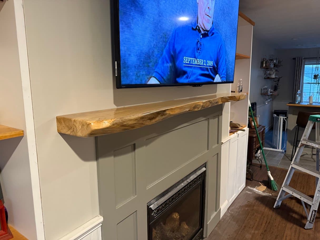 Fireplace mantel installation