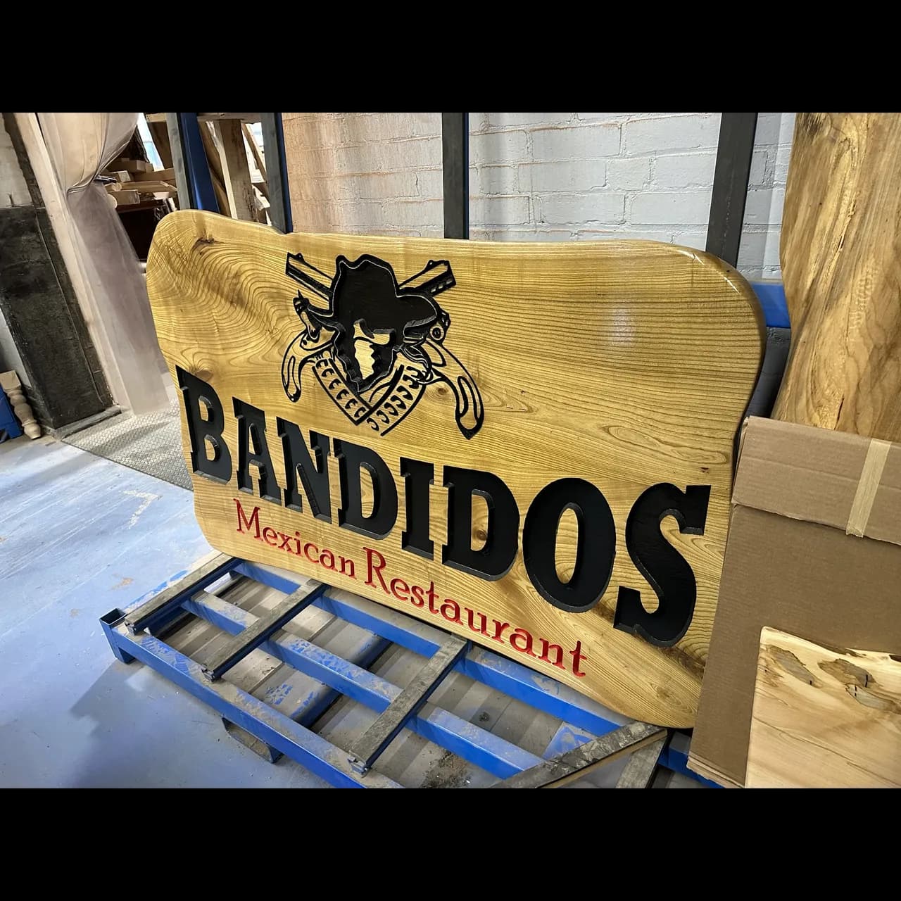Custom wood business signage