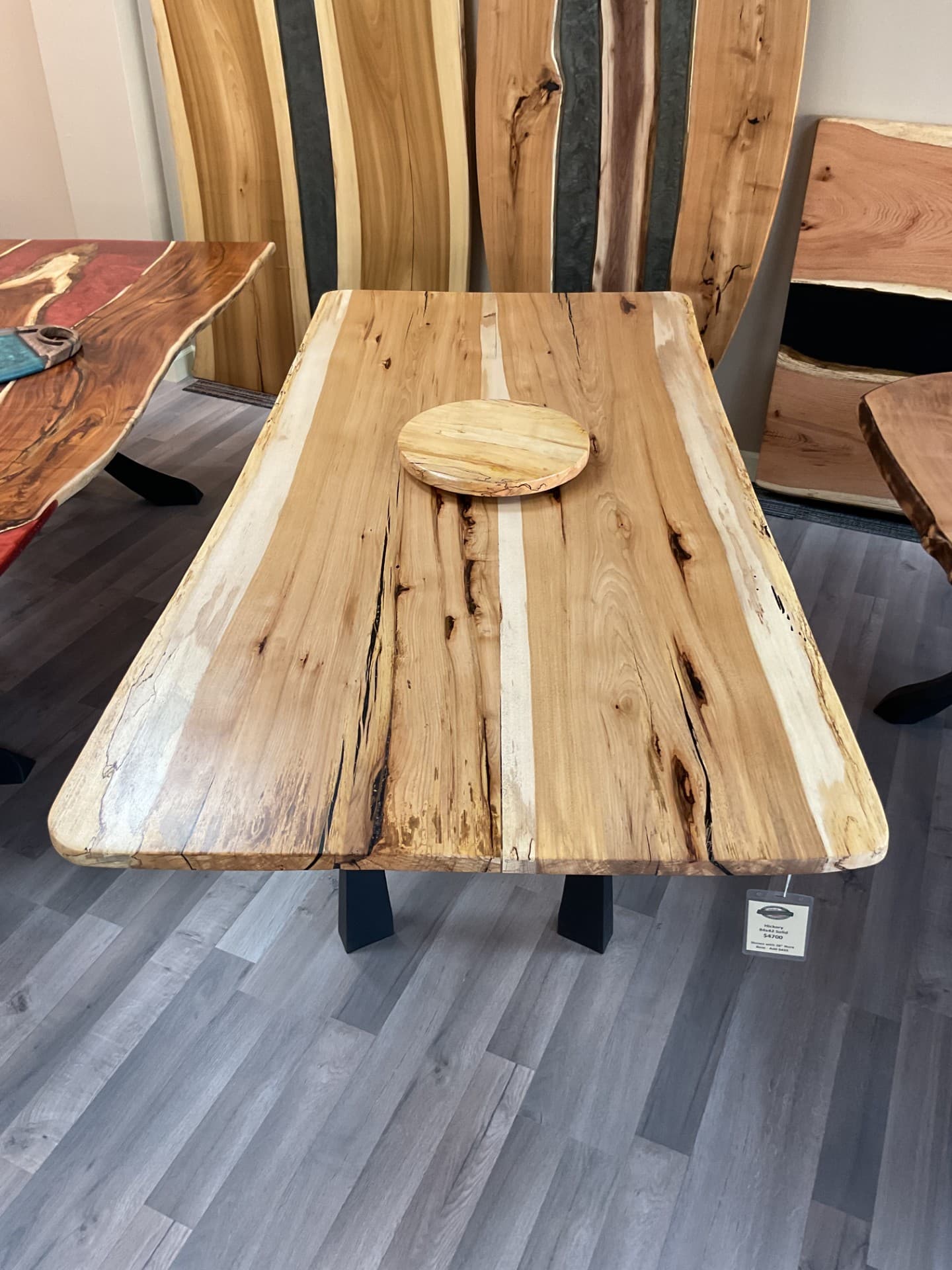 Hickory live edge table